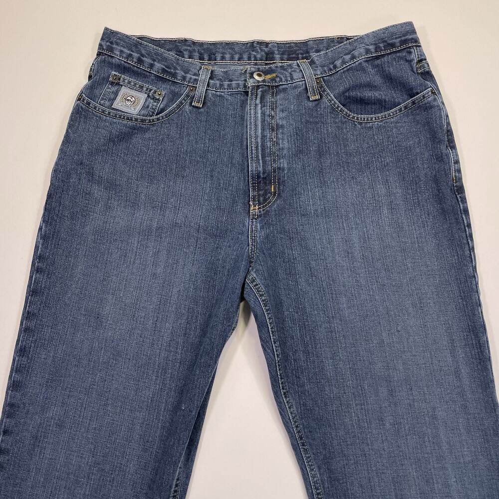 Cinch Jeans Mens 36x36 (36x38)Silver Label Straight Leg Dark Blue Denim Western